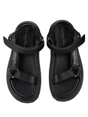 Lambskin D-Wave Sandal Black Sz 39