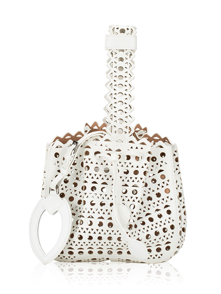 Calfskin Vienne Laser Cut Rose-Marie 19 Bag White