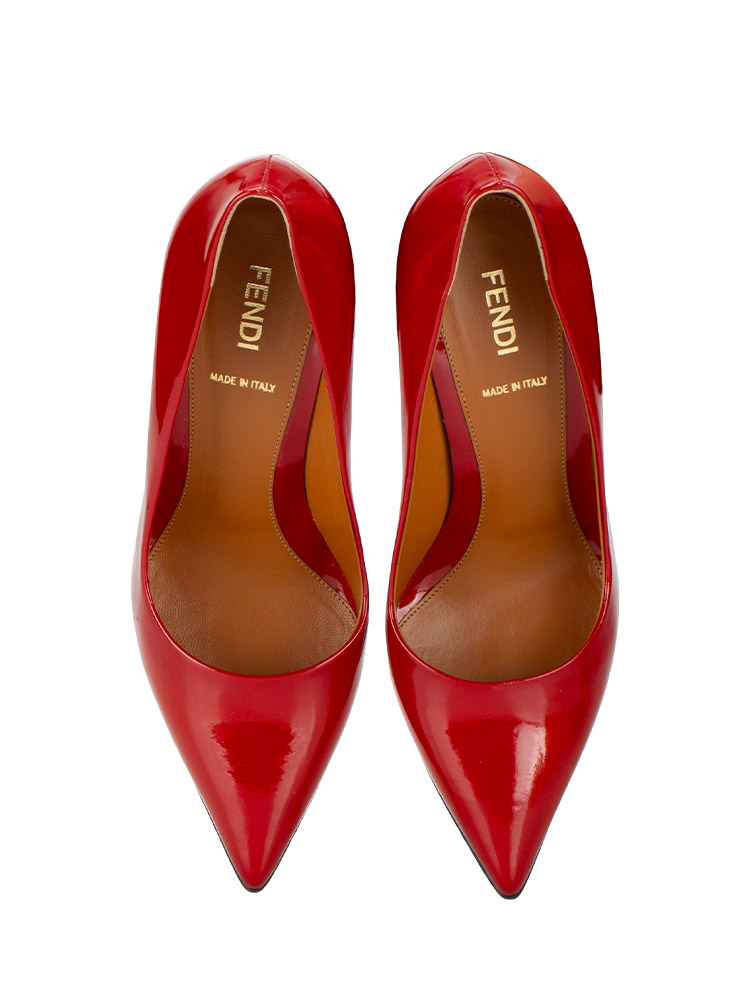 Patent Leather Pointed Toe Pumps Red Sz 36.5