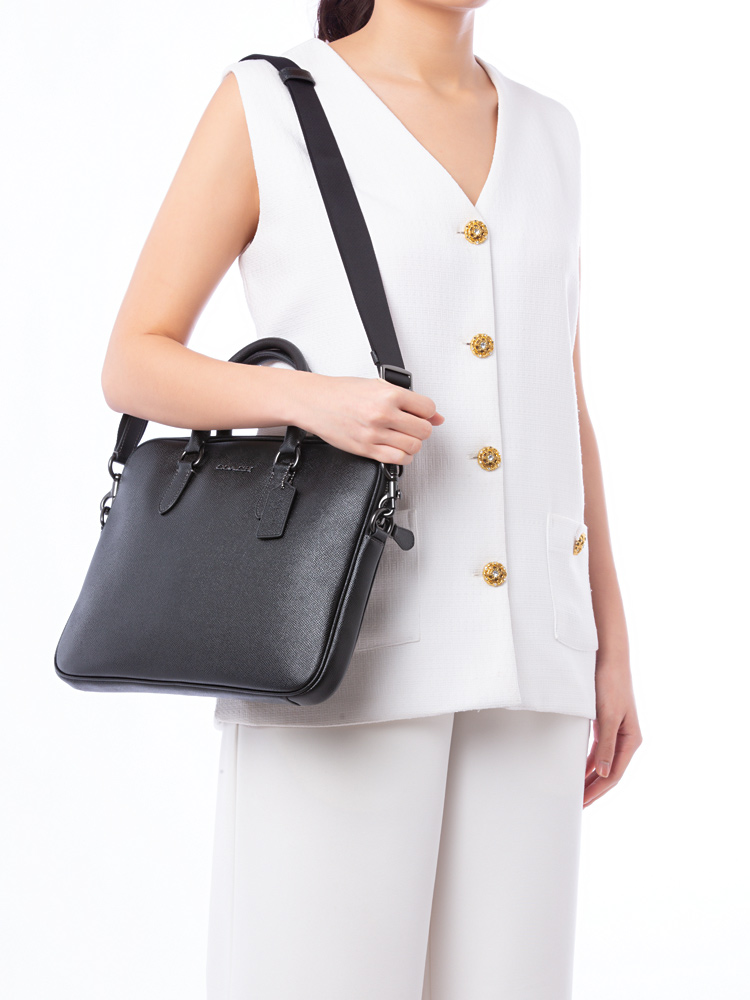 CJ652 Crossgrain Liam Compact Briefcase Black