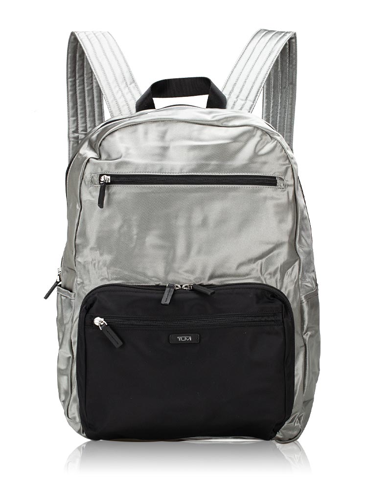 Nylon Packable Backpack Silver Grey