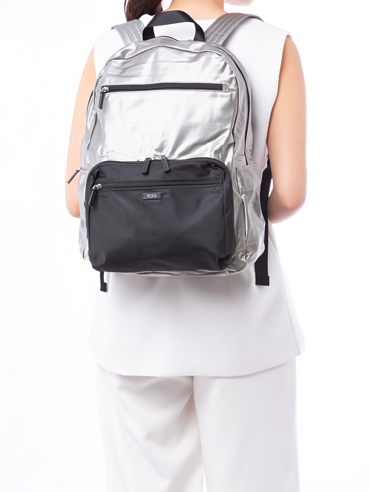 Nylon Packable Backpack Silver Grey
