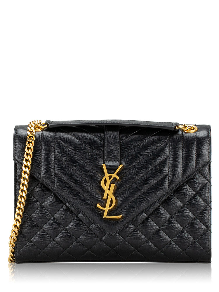 Grain De Poudre Triquilt Monogram Medium Shoulder Bag Black