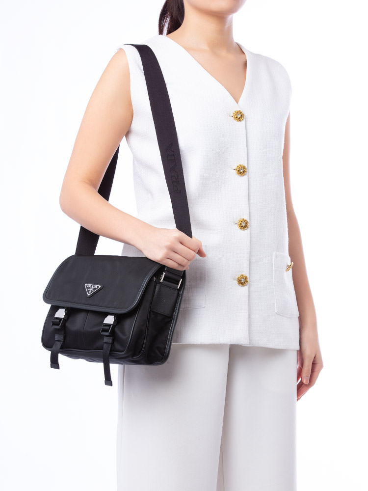 2VD769 Tessuto Saffiano Messenger Nero