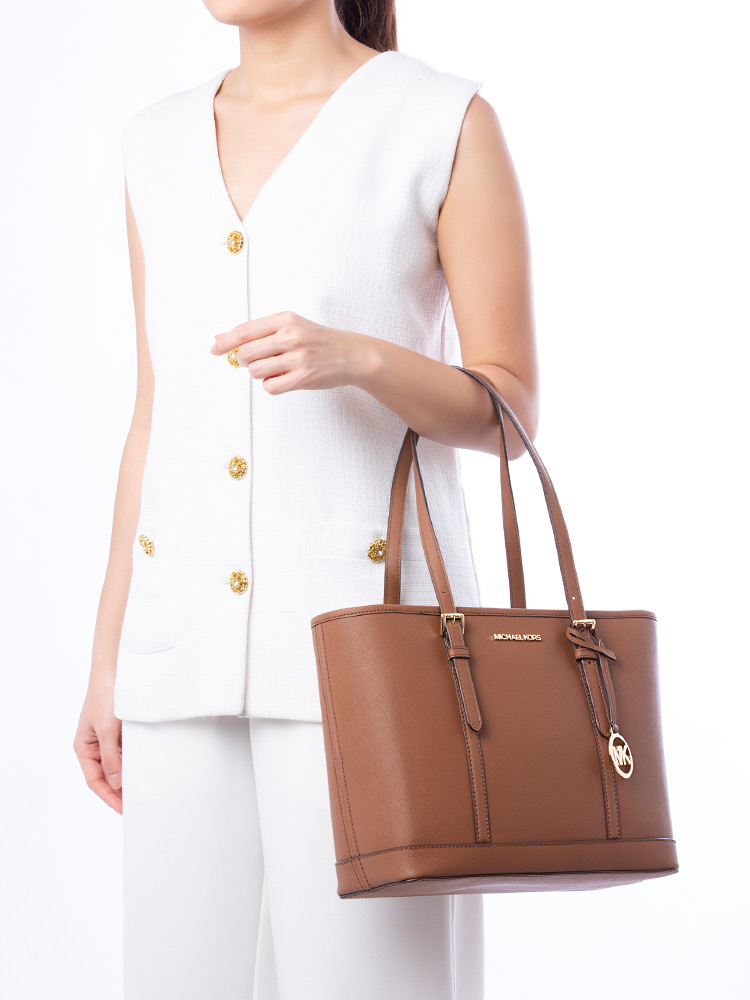 Jet Set Leather Small Zip Tote Luggage