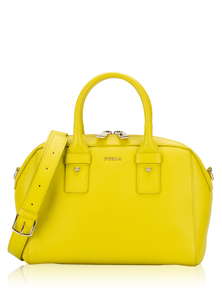 Leather Bowling Bag Lime