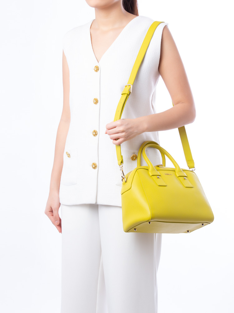 Leather Bowling Bag Lime