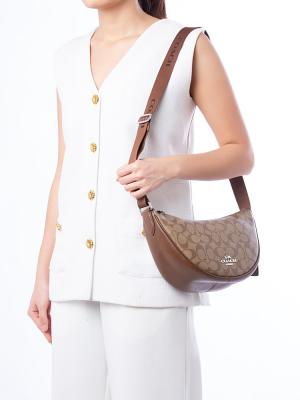 CT643 Signature Pace Shoulder Bag Khaki Saddle