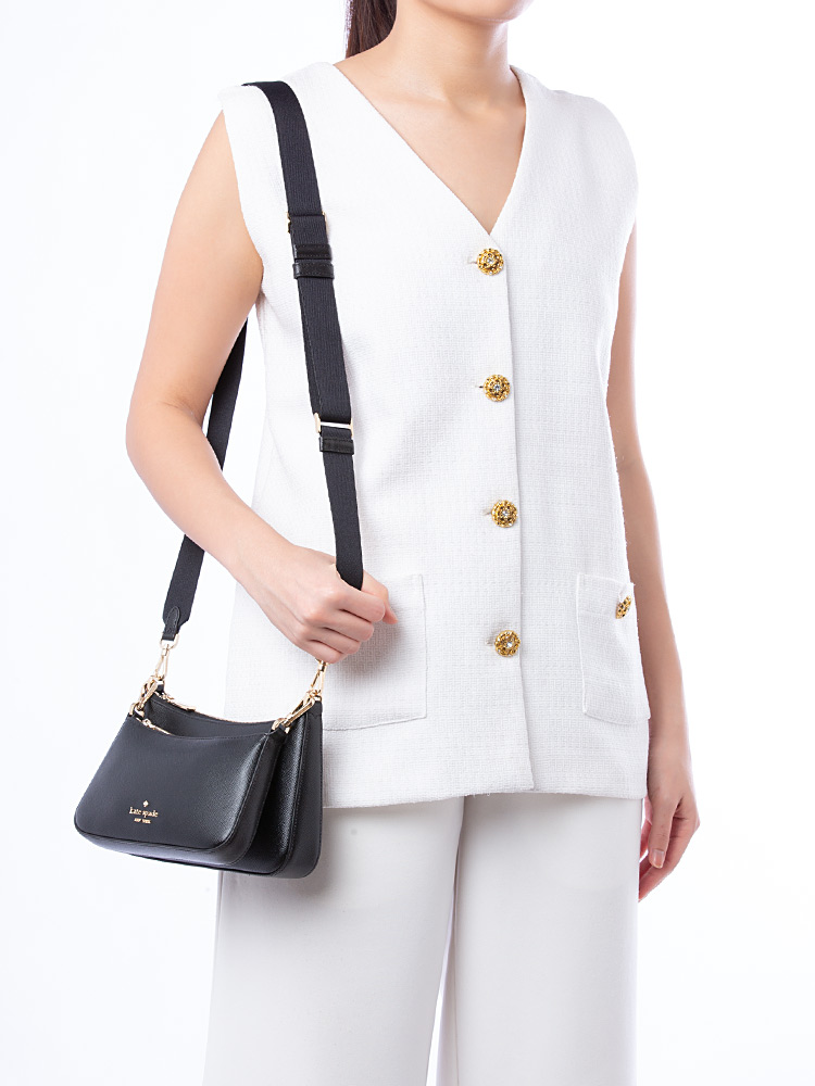 Duet Saffiano Leather Crossbody Black