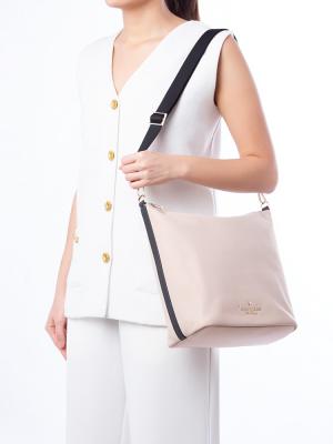 Chelsea Colorblock Nylon Duffle Crossbody Warm Beige
