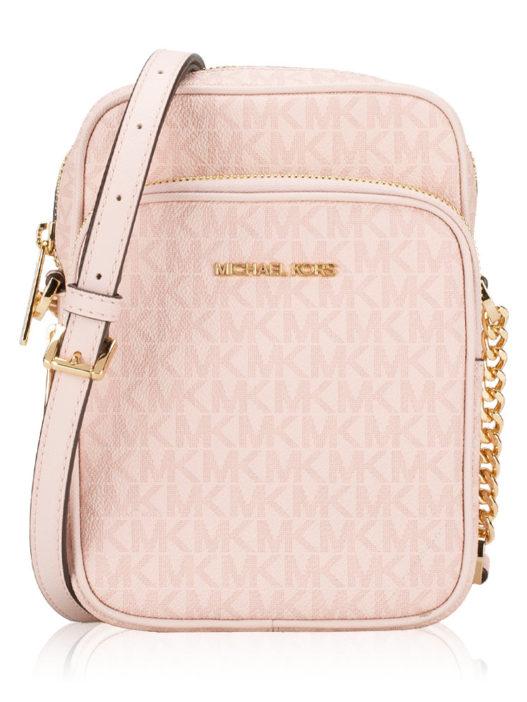 Signature Jet Set Medium NS Chain Crossbody Dark Powder Blush