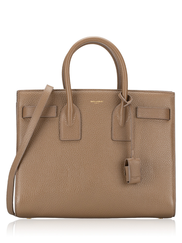 Grained Calfskin Small Sac De Jour Poudre Taupe