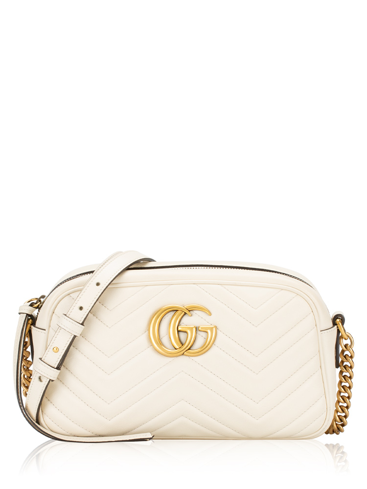GG Marmont Matelasse Small Camera Bag Ivory