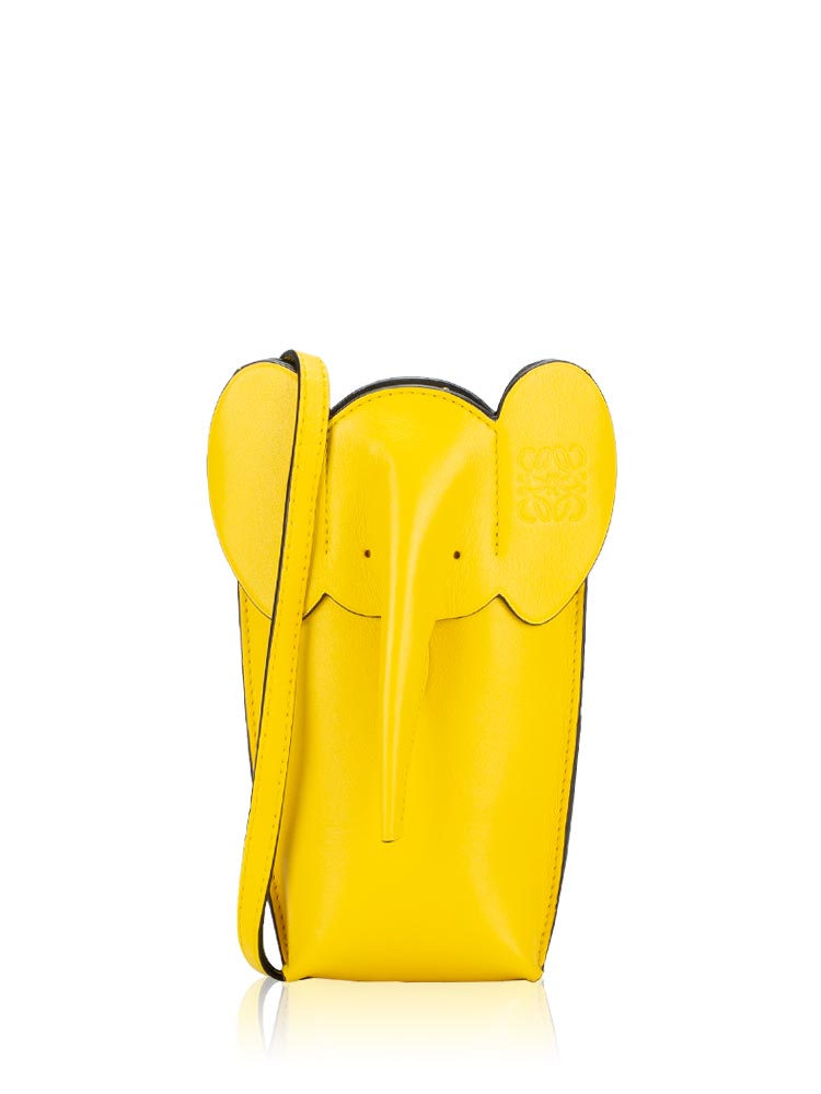 Calfskin Elephant Phone Crossbody Yellow