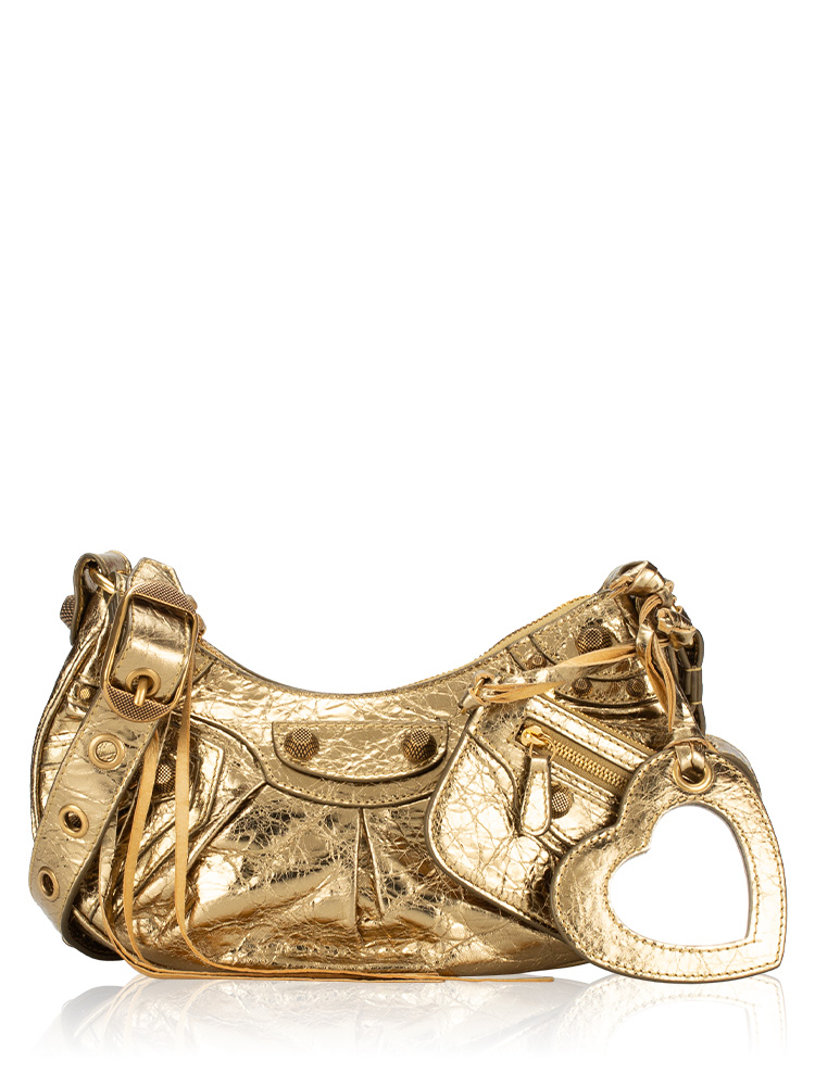 Metallic Le Cagole XS Shoulder Bag Gold