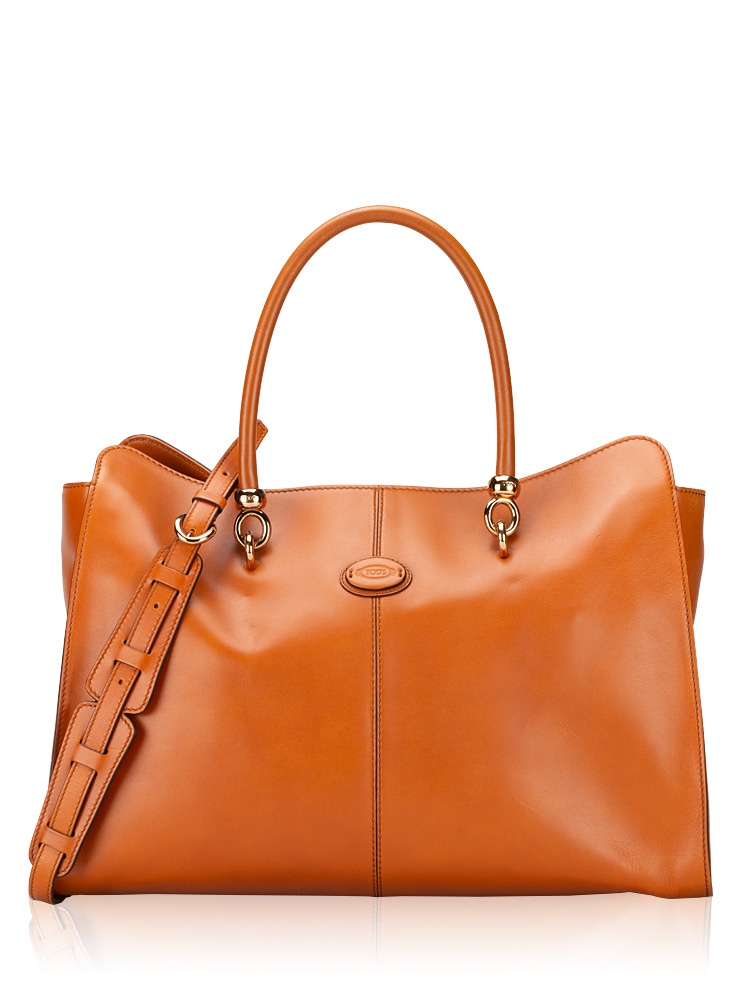Leather Sella Medium Bowler Bag Brown