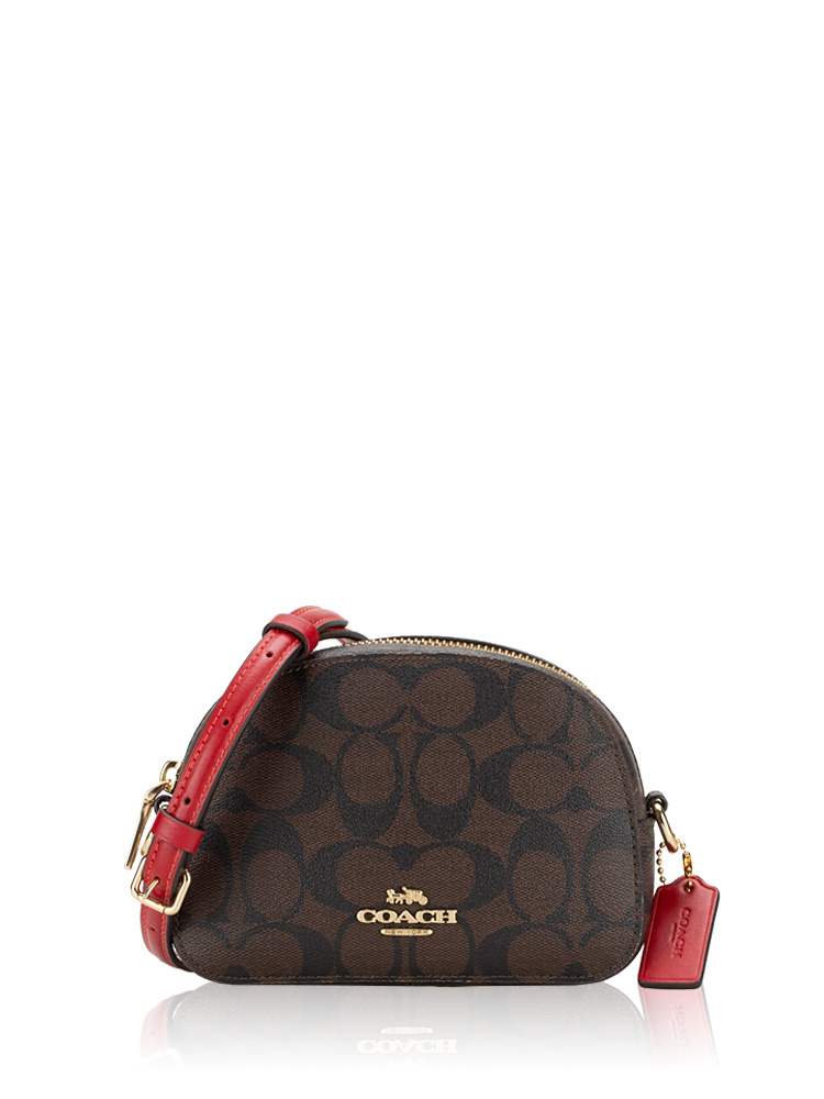 2628 Signature Serena Mini Crossbody Brown Red