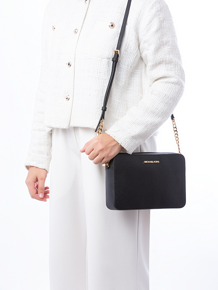 Jet Set Item Large Crossbody Black Gold