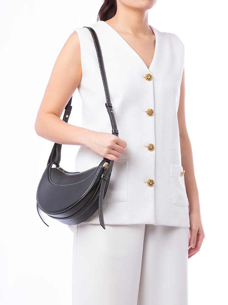 Smooth Calfskin Numero Dix Noir Lisse