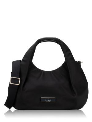 Carter Nylon Pleated Small Crossbody Black