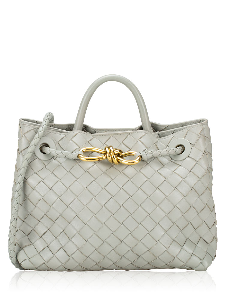 Nappa Intrecciato Andiamo Small Shoulder Bag Grey