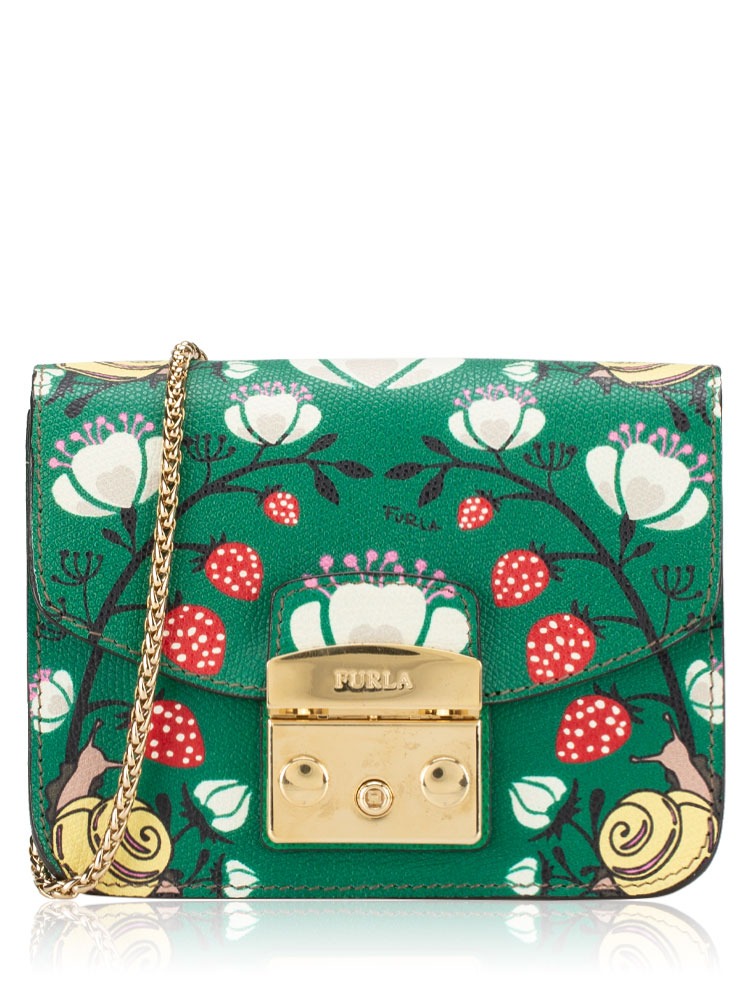Metropolis Strawberry Printed Mini Crossbody Green
