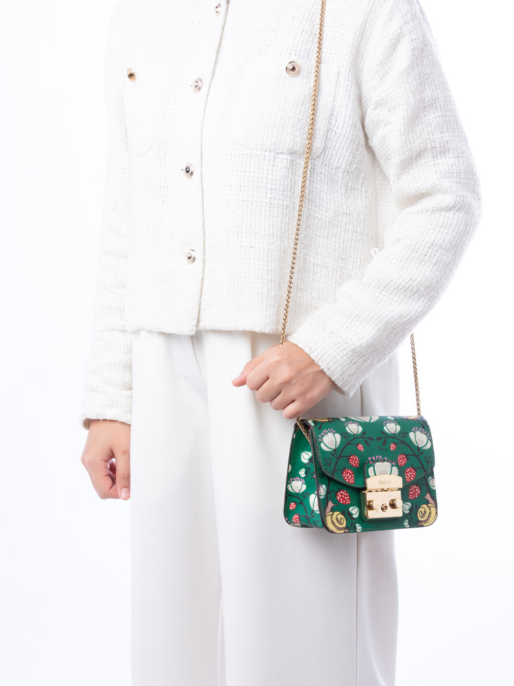 Metropolis Strawberry Printed Mini Crossbody Green