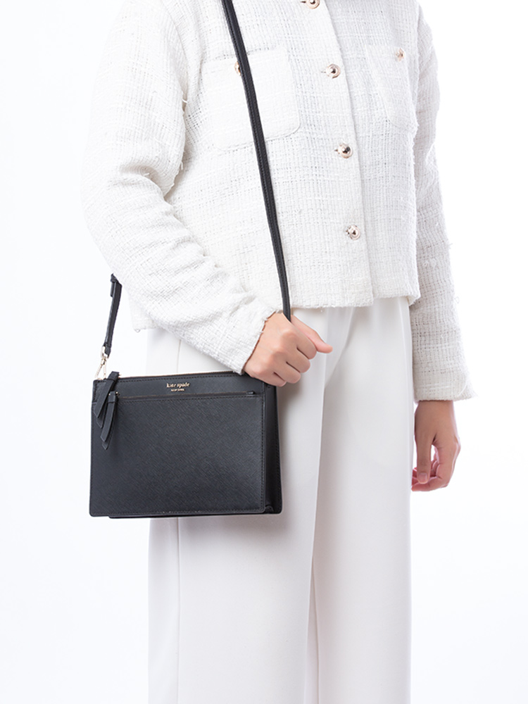 Cameron Zip Crossbody Black