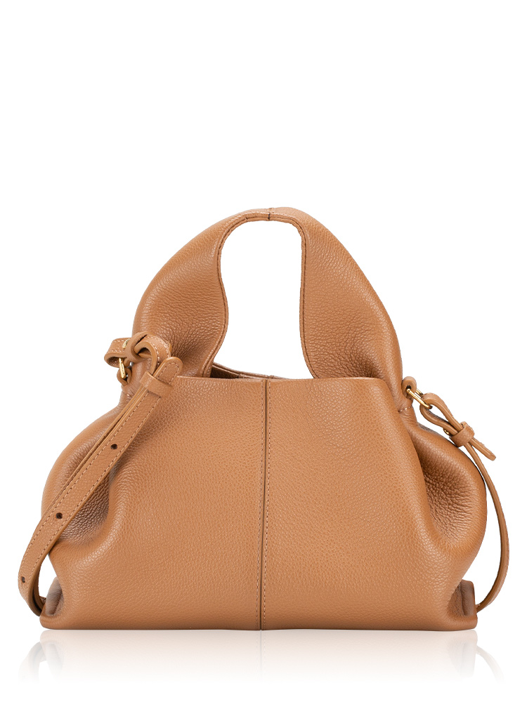 Textured Calfskin Numero Neuf Mini Camel