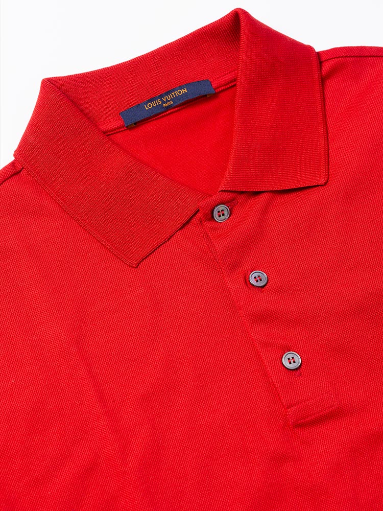 Men Classic Short Sleeve Pique Polo Red Sz L