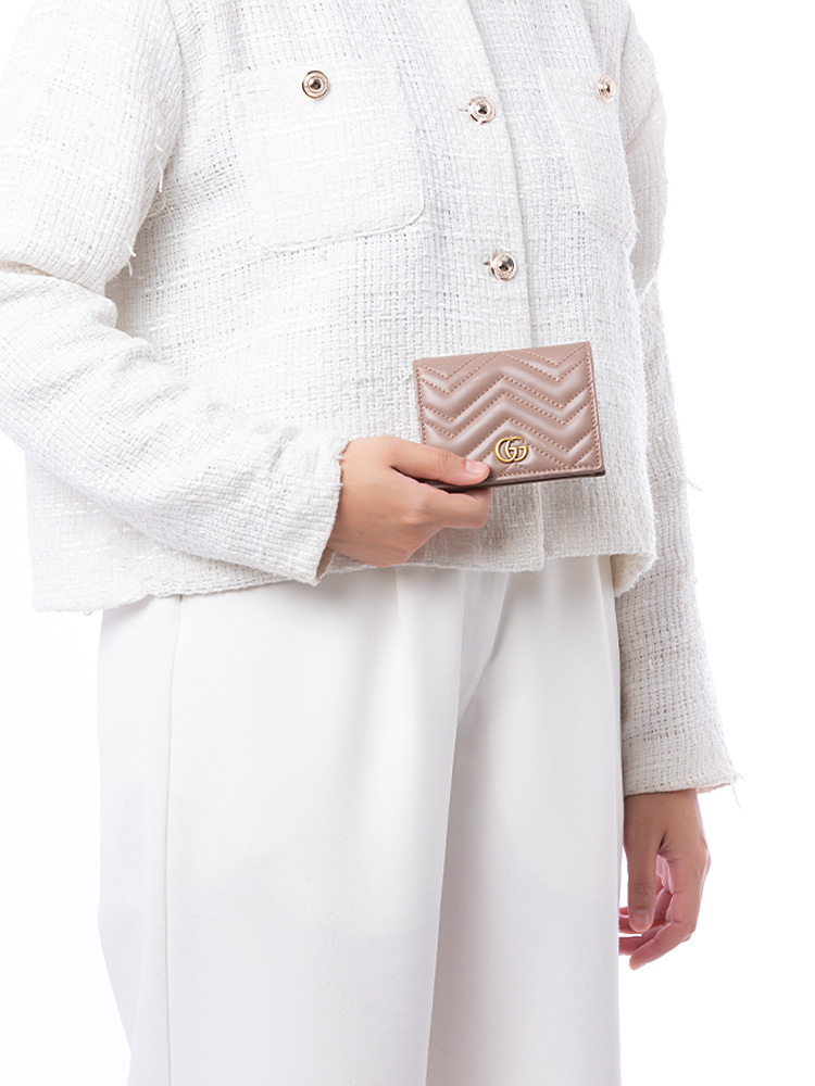 GG Marmont Matelasse Small Wallet Porcelain Rose