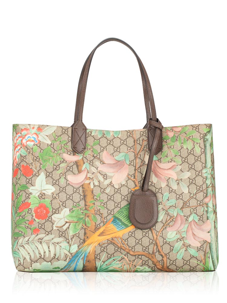 GG Supreme Tian Large Tote Beige Ebony