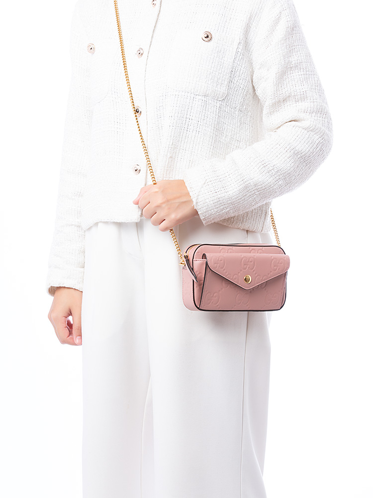 Guccissima Gilbert Super Mini Shoulder Bag Pink