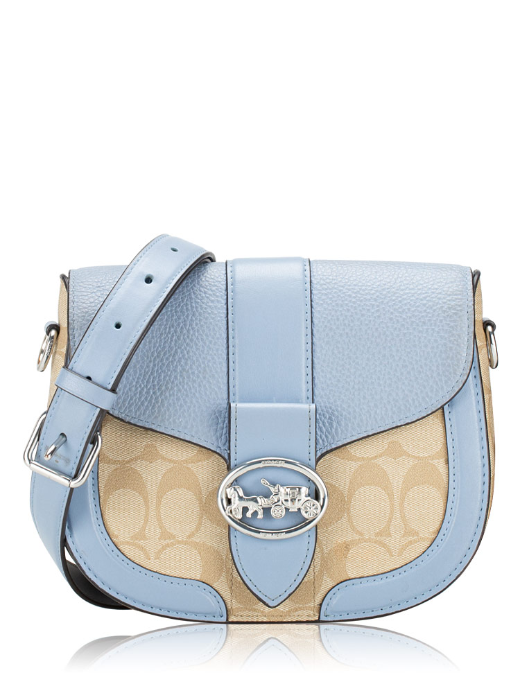 C2806 Signature Georgie Saddle Bag Light Khaki Marble Blue