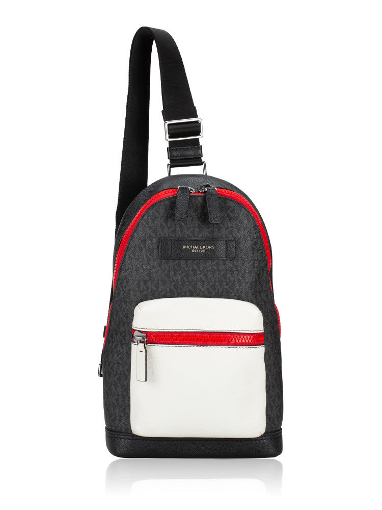 Men Signature Cooper Sling Pack Black White Multi