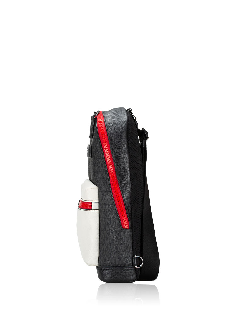 Men Signature Cooper Sling Pack Black White Multi