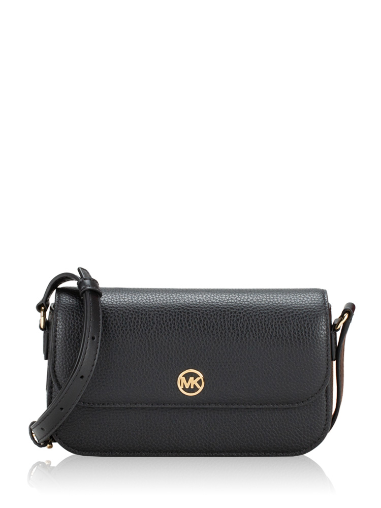 Leather Jet Set Small Flap Crossbody Black
