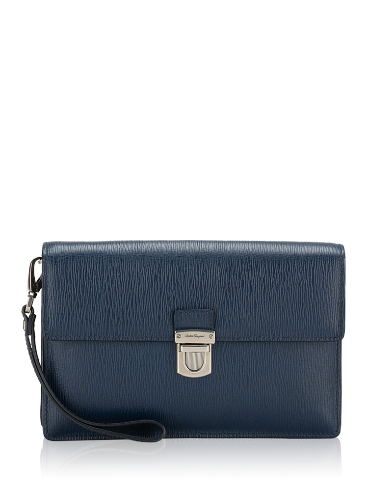 Calfskin Revival Wrist Pouch Ultra Marine