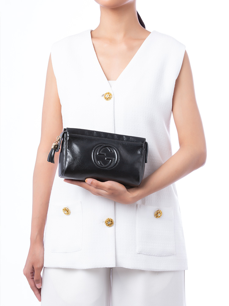 Patent Soho Pouch Black