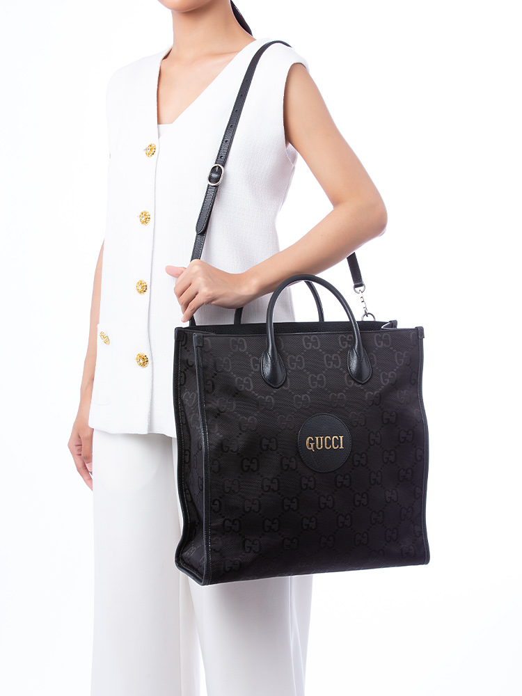 GG Nylon Vertical Off The Grid Tote Black