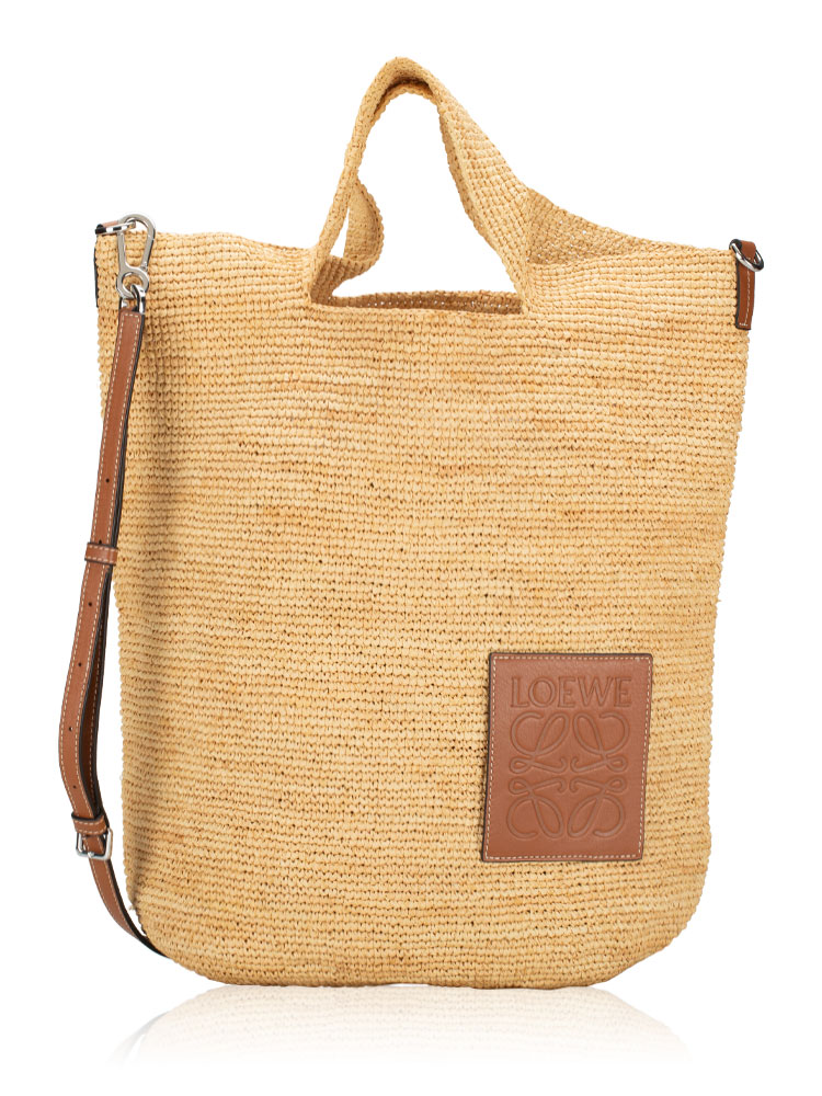 Raffia Slit Tote Bag Natural