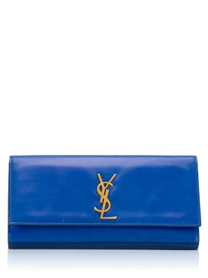Smooth Calfskin Monogram Cassandre Clutch Blue