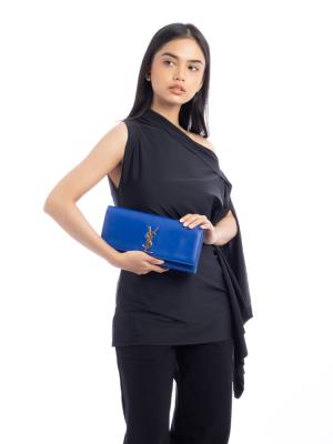 Smooth Calfskin Monogram Cassandre Clutch Blue