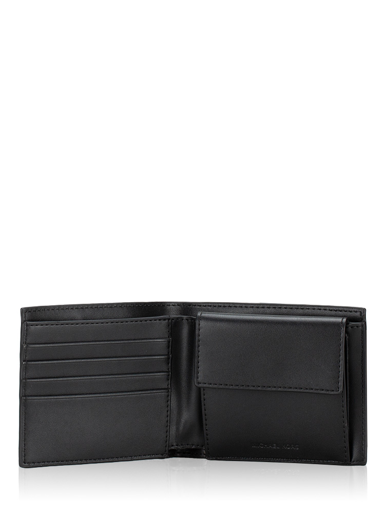 Men Signature Greyson Billfold Wallet With Coin Pocket Brown Black