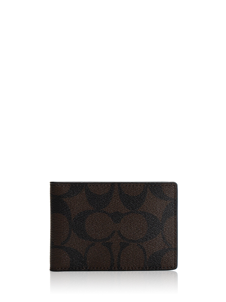 Men CM166 Signature Compact Billfold Mahogany Black