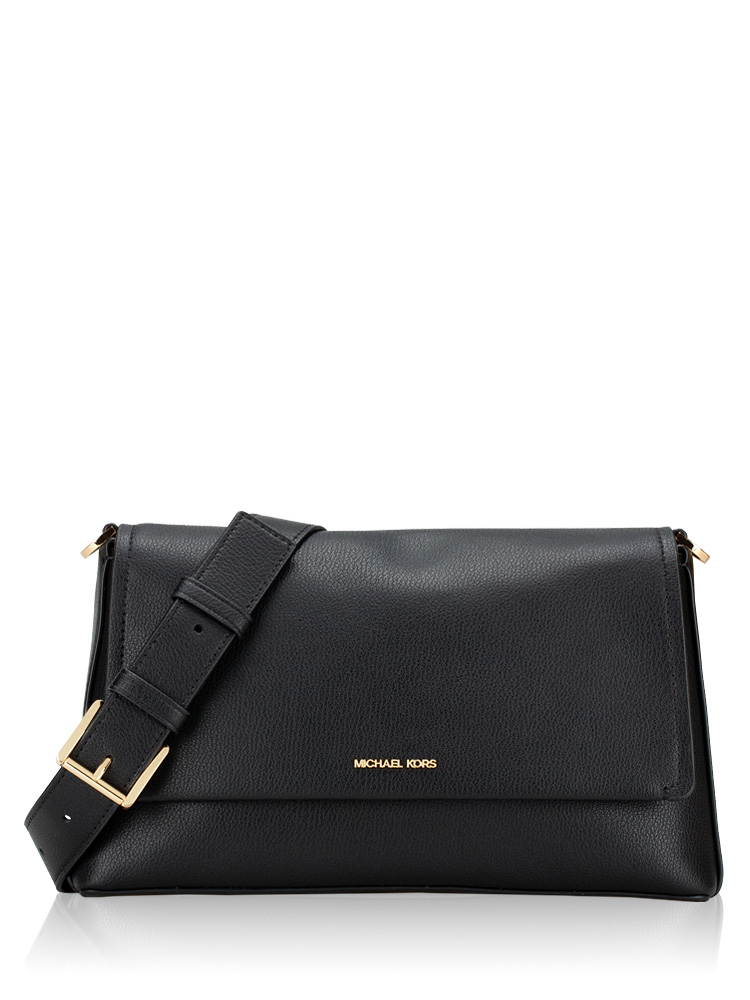 Nessa Leather Large Crossbody Black