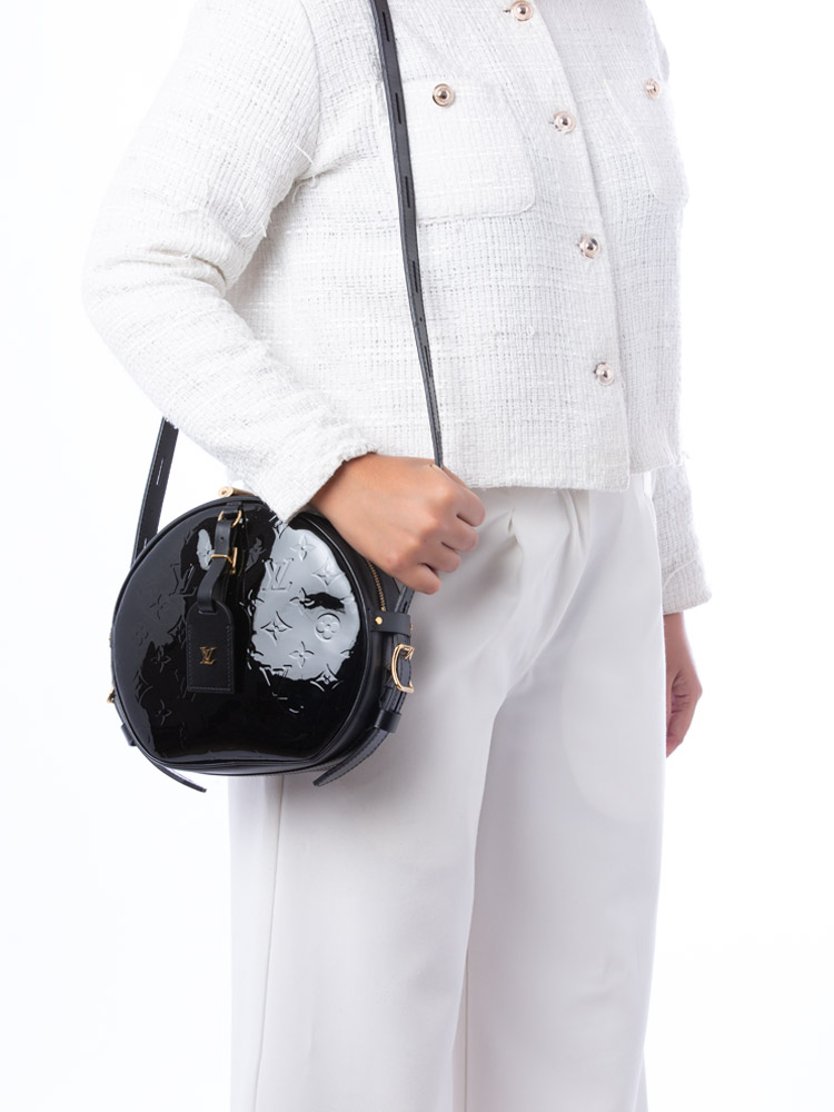 Monogram Vernis Boite Chapeau Souple Noir