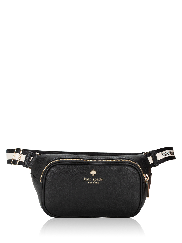Emma Pebbled Leather Belt Bag Black