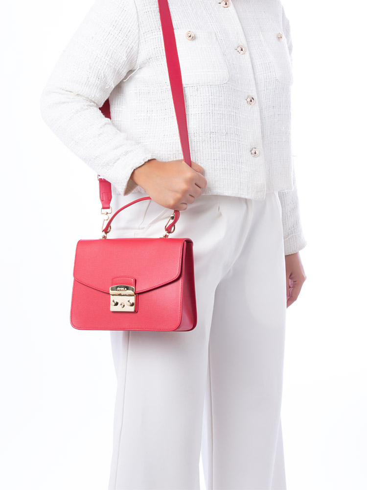 Metropolis Top Handle Crossbody Ruby Red