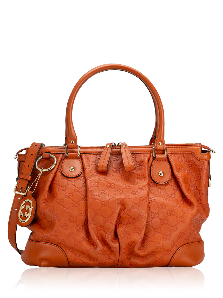 Guccissima Sukey Large Top Handle Bag Orange